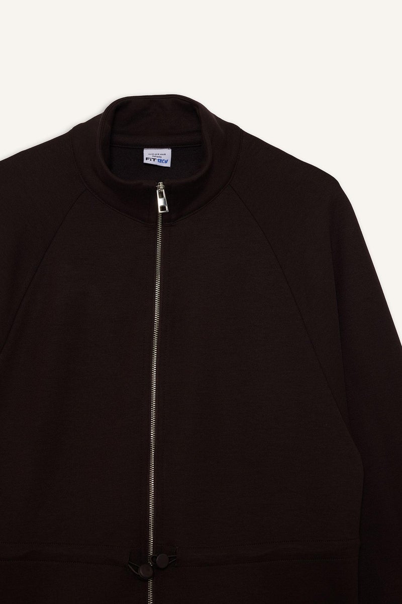 DeFacto Brown Woman Standard Fit Stand Collar Fleece Lining Modal Zip-Up Sweatshirt Casual - Image 5